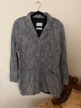 Abercrombie & Fitch Black and White Houndstooth Blazer